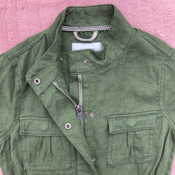 Old Navy, Girls S, Army Green Jacket, Linen Blend - Picture 2 of 13